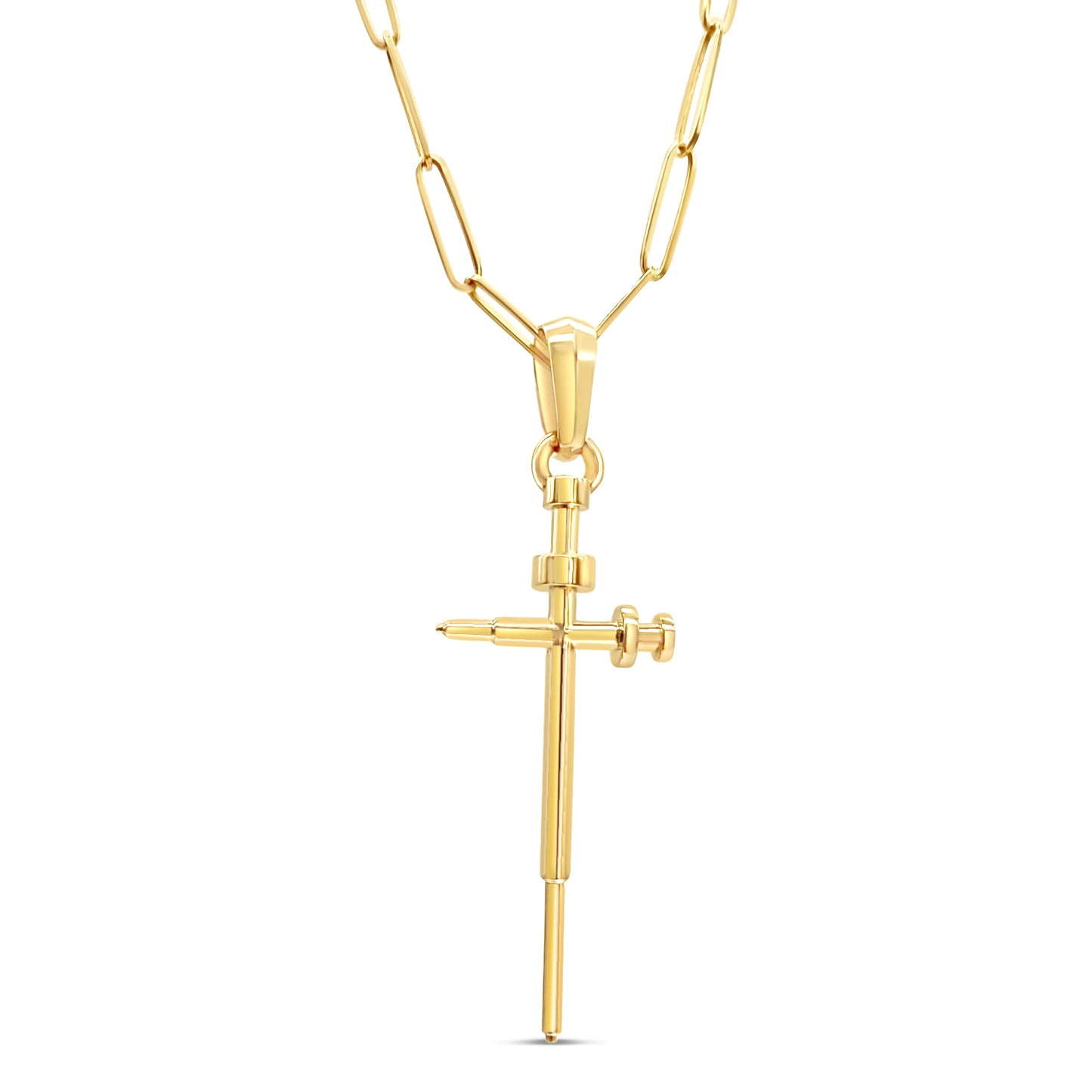Firing Pin Cross Necklace - 14k