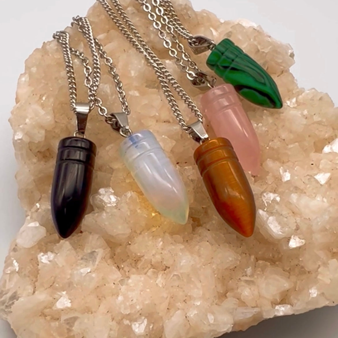 Gemstone Bullet Necklace Joe Wall Jewelry Gemstone Bullet Necklace Joe Wall Jewelry