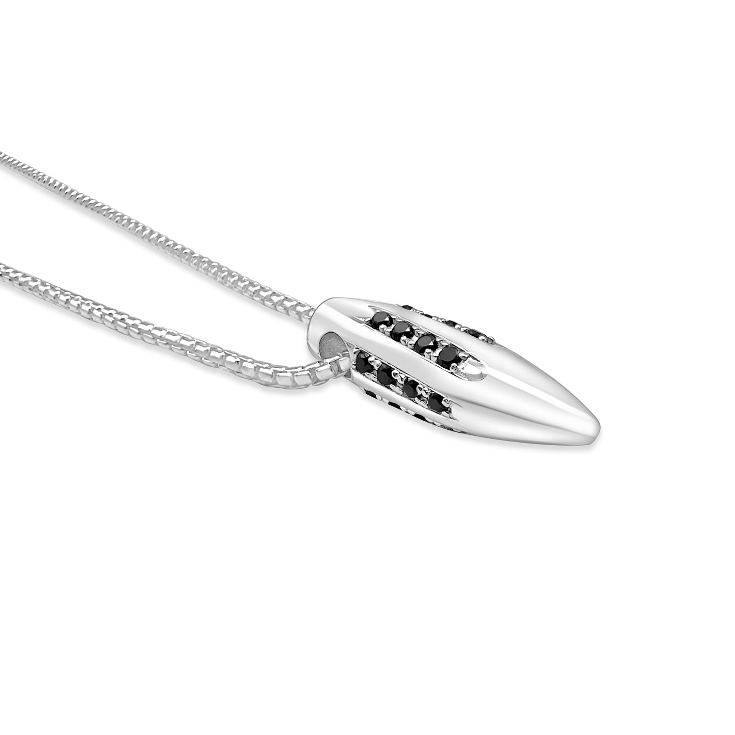 308 Silver Bullet Necklace - Rifled Black Diamonds